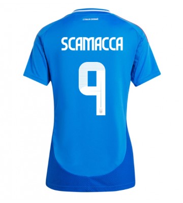 Italien Gianluca Scamacca #9 Hemmatröja Kvinnor EM 2024 Kortärmad